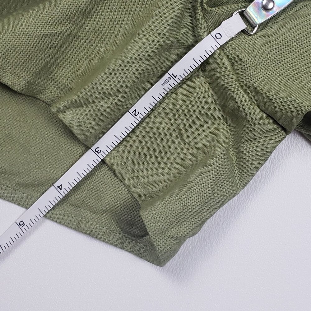 Andie Swim The Graciosa Short Women's Medium Ivy Green Linen Blend Tassel Ties - Picture 6 of 16
